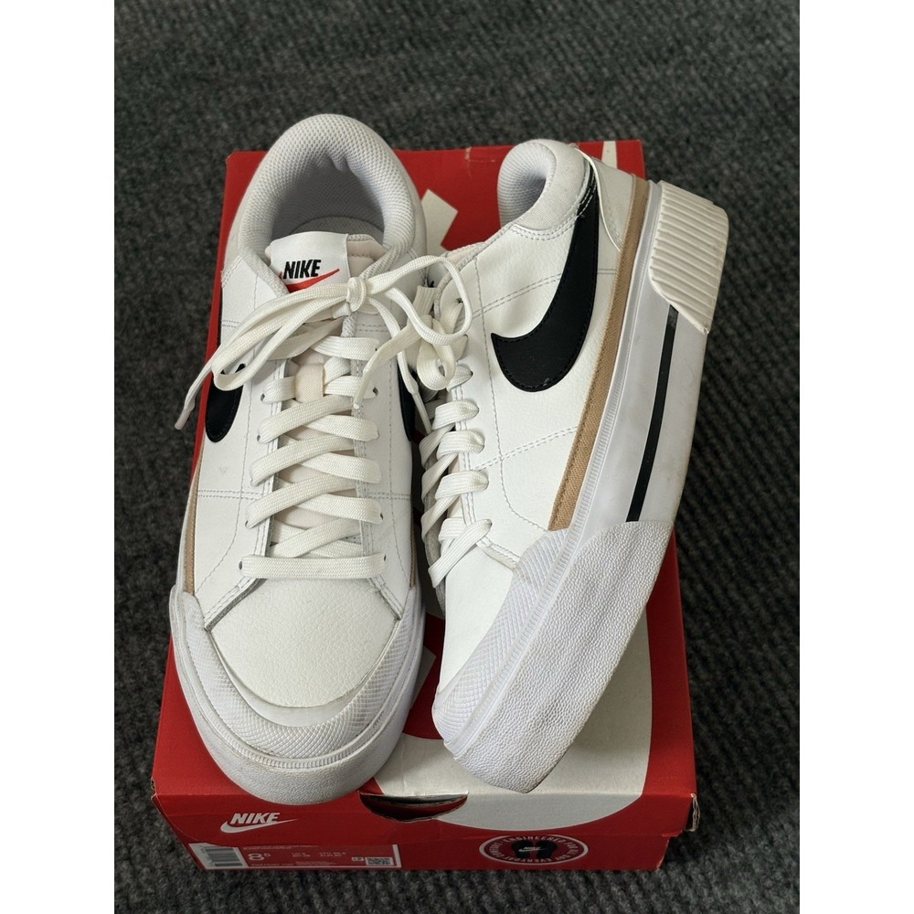 Nike Court Legacy Lift Women's Size 8.5 White Black DM7590-100